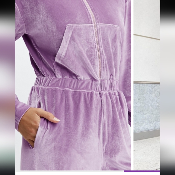 Fabletics Lavender Velvet Jumpsuit Size XL - Picture 2 of 15